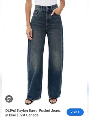 DL1961 Kaylen Barrel Pocket Jeans in Blue 32" Inseam